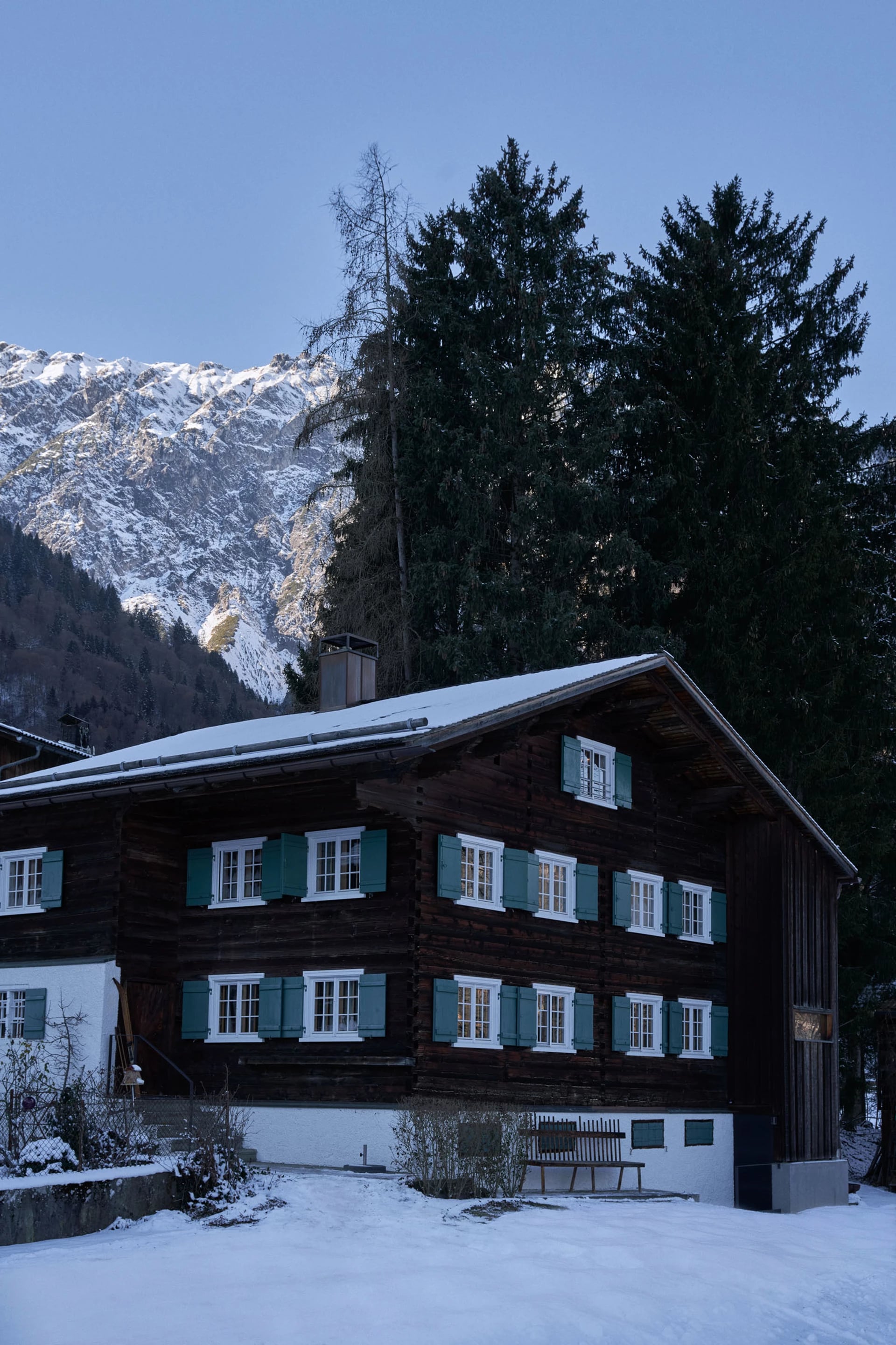 Exterior of Benedikta in evening light